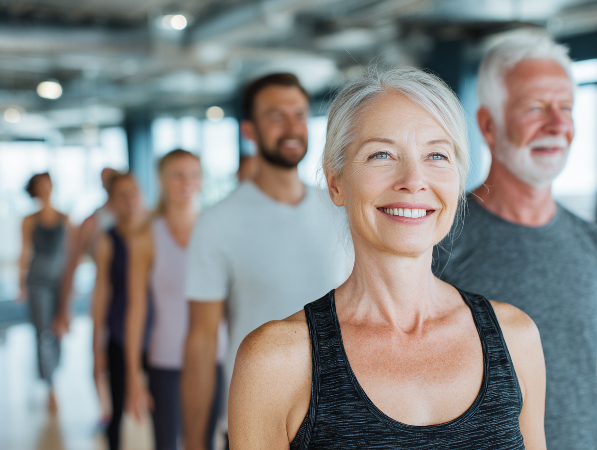 Активні люди різного віку займаються фітнесом